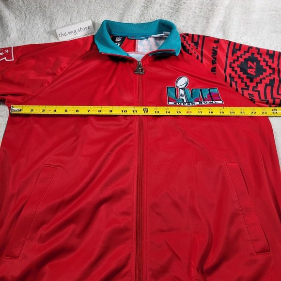 Starter Red Michael Strahan NFL Super Bowl LVII Embroidered Track Jacket Sz L - Picture 3 of 14